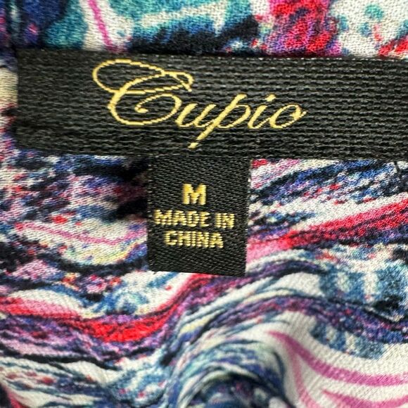 Cupio colorful abstract print button down shirt dress size medium - Picture 5 of 6